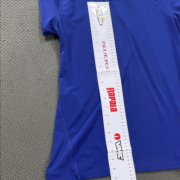 Adidas Royal Blue V-Neck Tee with Neon Highlights - Picture 6 of 6